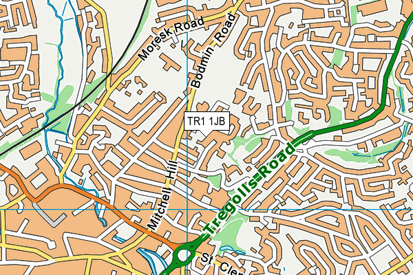 TR1 1JB map - OS VectorMap District (Ordnance Survey)