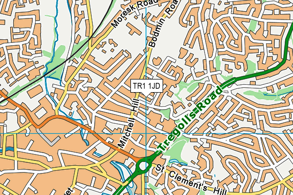 TR1 1JD map - OS VectorMap District (Ordnance Survey)