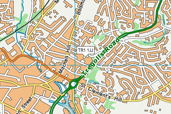 TR1 1JJ map - OS VectorMap District (Ordnance Survey)