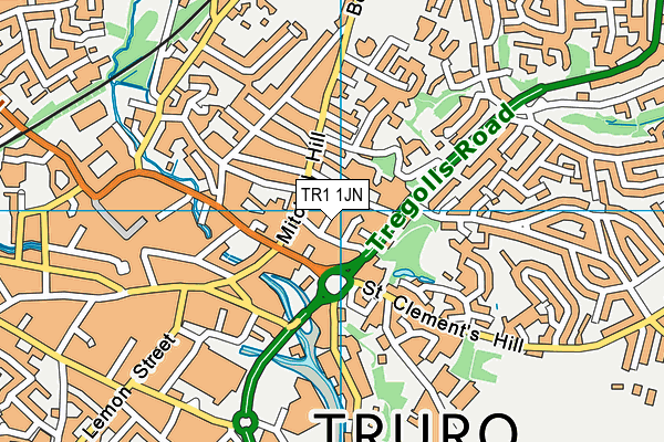 TR1 1JN map - OS VectorMap District (Ordnance Survey)