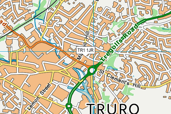 TR1 1JR map - OS VectorMap District (Ordnance Survey)