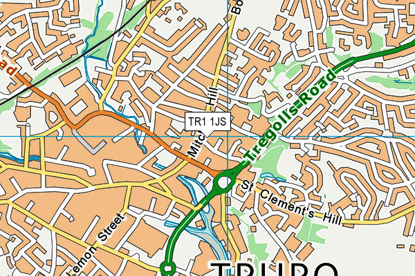 TR1 1JS map - OS VectorMap District (Ordnance Survey)