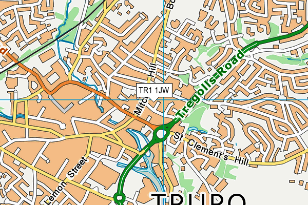 TR1 1JW map - OS VectorMap District (Ordnance Survey)