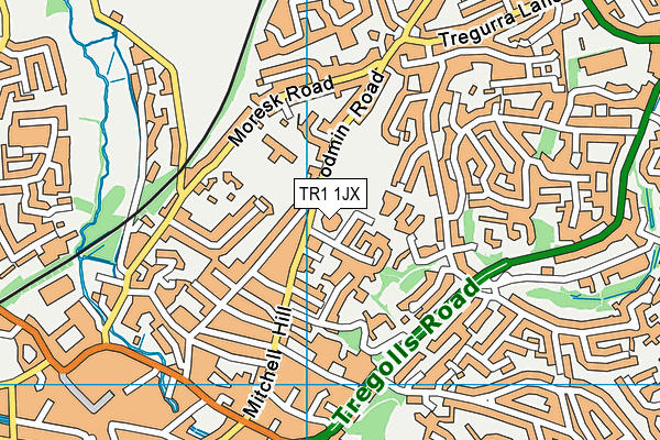 TR1 1JX map - OS VectorMap District (Ordnance Survey)