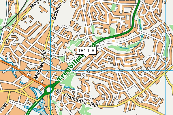 TR1 1LA map - OS VectorMap District (Ordnance Survey)