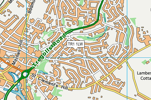 TR1 1LW map - OS VectorMap District (Ordnance Survey)