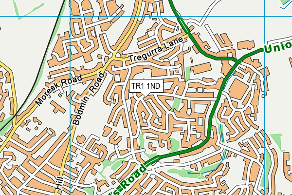 TR1 1ND map - OS VectorMap District (Ordnance Survey)