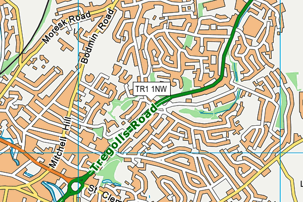 TR1 1NW map - OS VectorMap District (Ordnance Survey)