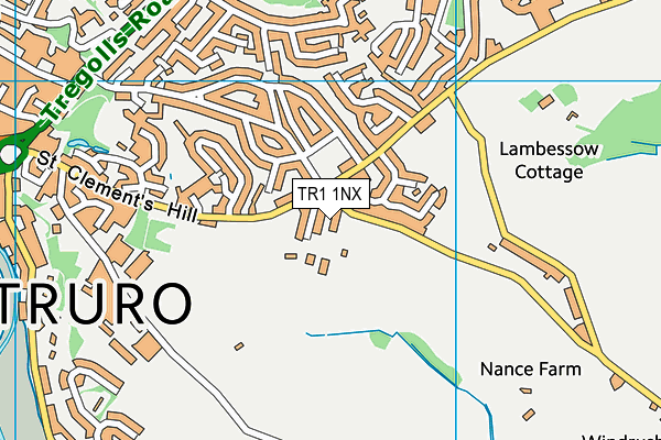 TR1 1NX map - OS VectorMap District (Ordnance Survey)