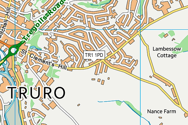 TR1 1PD map - OS VectorMap District (Ordnance Survey)