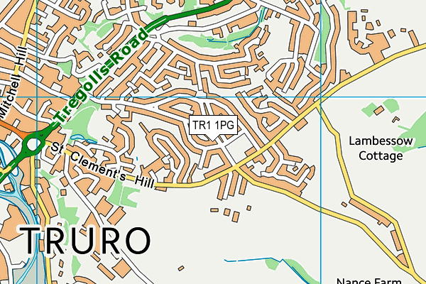 TR1 1PG map - OS VectorMap District (Ordnance Survey)