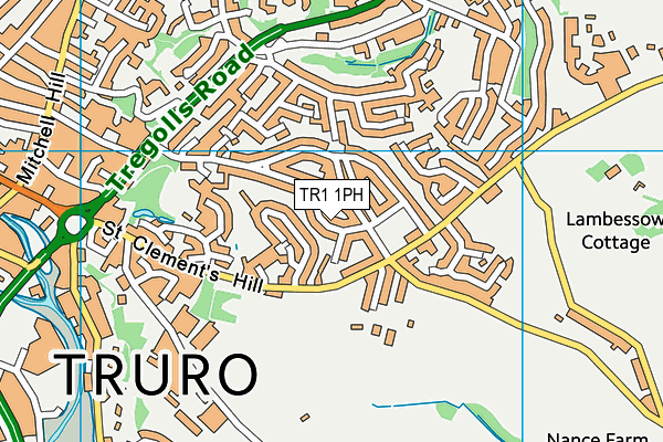 TR1 1PH map - OS VectorMap District (Ordnance Survey)