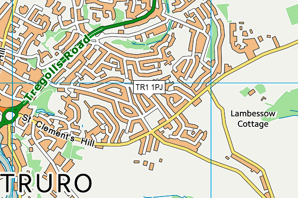 TR1 1PJ map - OS VectorMap District (Ordnance Survey)