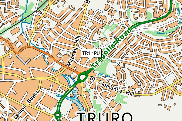 TR1 1PU map - OS VectorMap District (Ordnance Survey)