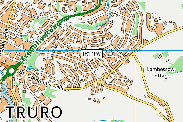 TR1 1PW map - OS VectorMap District (Ordnance Survey)