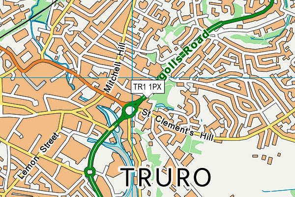 TR1 1PX map - OS VectorMap District (Ordnance Survey)