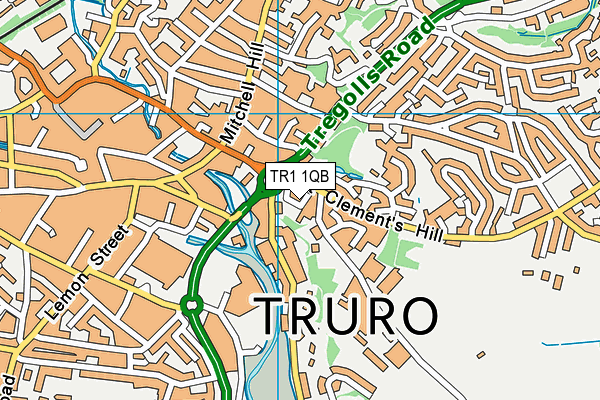 TR1 1QB map - OS VectorMap District (Ordnance Survey)