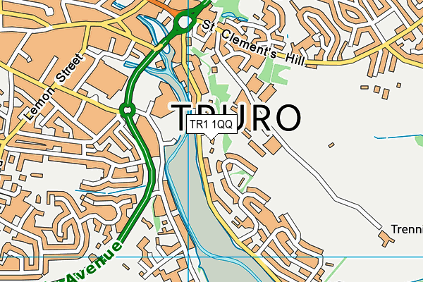 TR1 1QQ map - OS VectorMap District (Ordnance Survey)