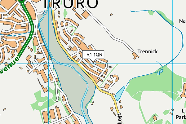TR1 1QR map - OS VectorMap District (Ordnance Survey)