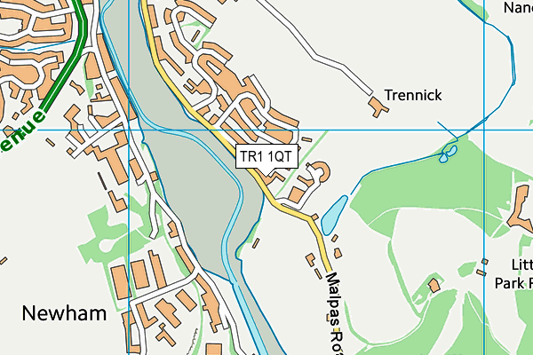 TR1 1QT map - OS VectorMap District (Ordnance Survey)