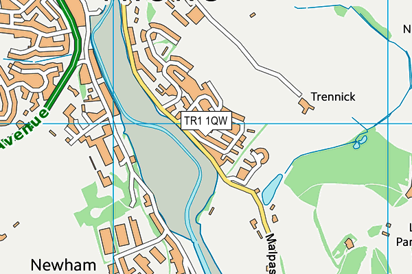 TR1 1QW map - OS VectorMap District (Ordnance Survey)