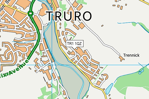 TR1 1QZ map - OS VectorMap District (Ordnance Survey)