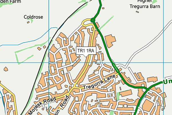TR1 1RA map - OS VectorMap District (Ordnance Survey)