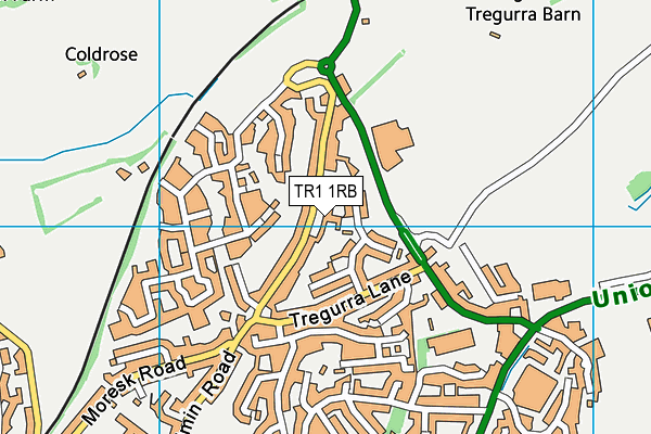 TR1 1RB map - OS VectorMap District (Ordnance Survey)