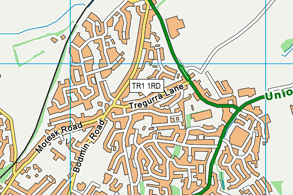 TR1 1RD map - OS VectorMap District (Ordnance Survey)