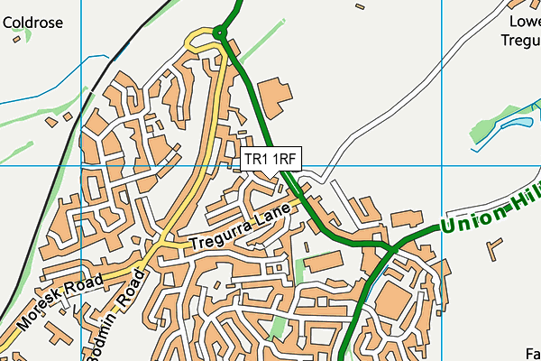 TR1 1RF map - OS VectorMap District (Ordnance Survey)