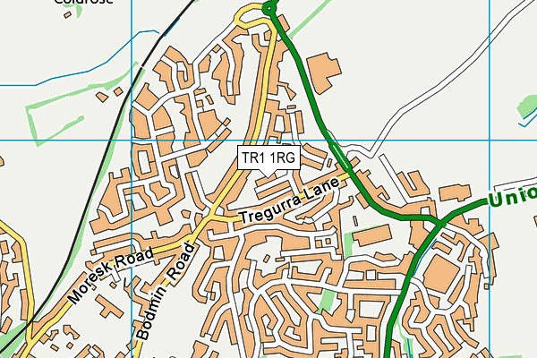 TR1 1RG map - OS VectorMap District (Ordnance Survey)