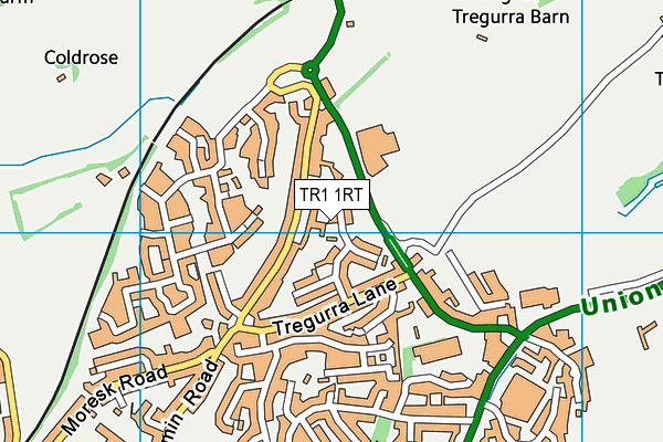 TR1 1RT map - OS VectorMap District (Ordnance Survey)