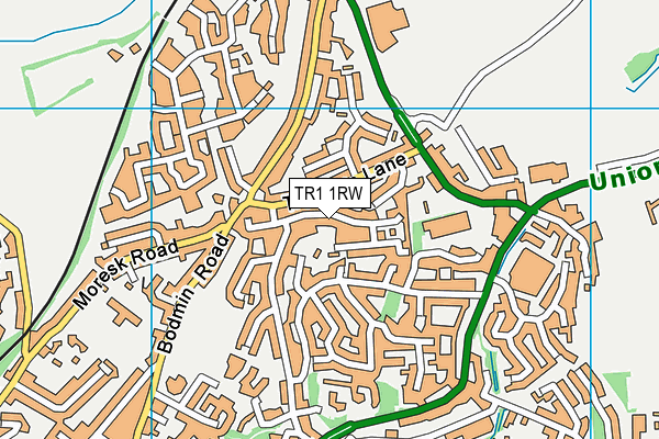 TR1 1RW map - OS VectorMap District (Ordnance Survey)