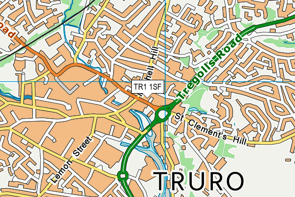 TR1 1SF map - OS VectorMap District (Ordnance Survey)
