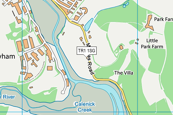 Boscawen Park (Truro) map (TR1 1SG) - OS VectorMap District (Ordnance Survey)
