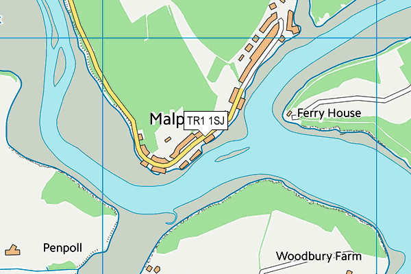 TR1 1SJ map - OS VectorMap District (Ordnance Survey)