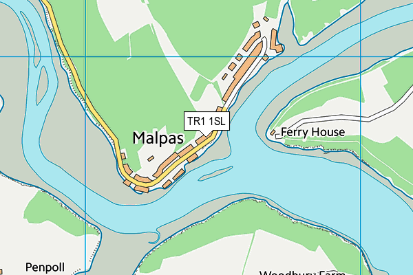 TR1 1SL map - OS VectorMap District (Ordnance Survey)