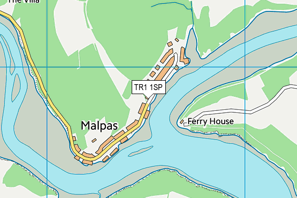 TR1 1SP map - OS VectorMap District (Ordnance Survey)