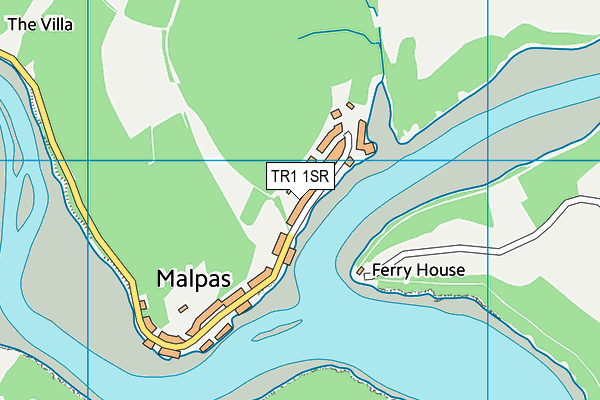 TR1 1SR map - OS VectorMap District (Ordnance Survey)
