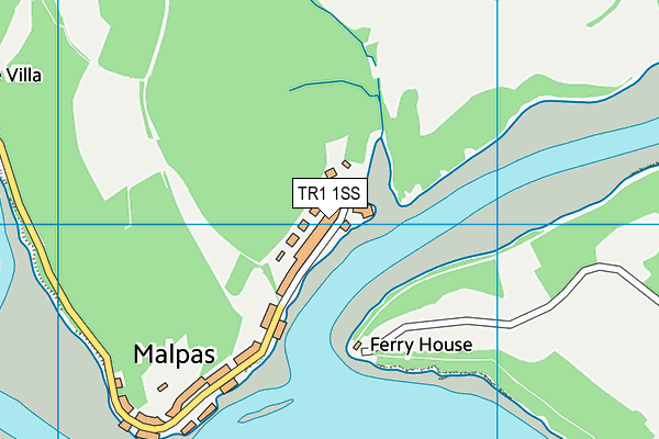 TR1 1SS map - OS VectorMap District (Ordnance Survey)