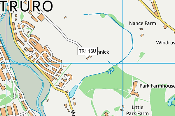 TR1 1SU map - OS VectorMap District (Ordnance Survey)