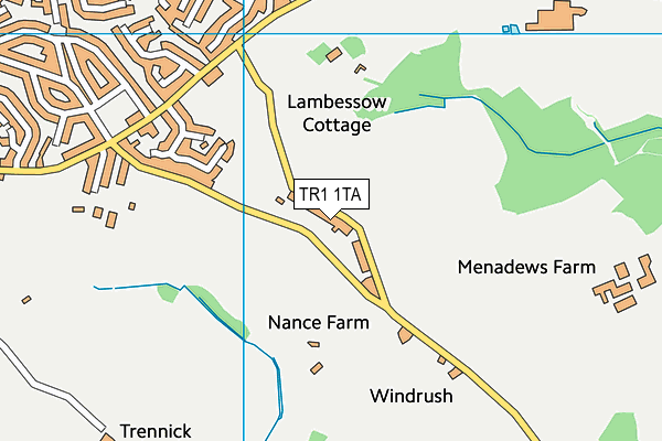 TR1 1TA map - OS VectorMap District (Ordnance Survey)