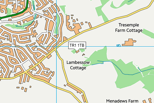 TR1 1TB map - OS VectorMap District (Ordnance Survey)
