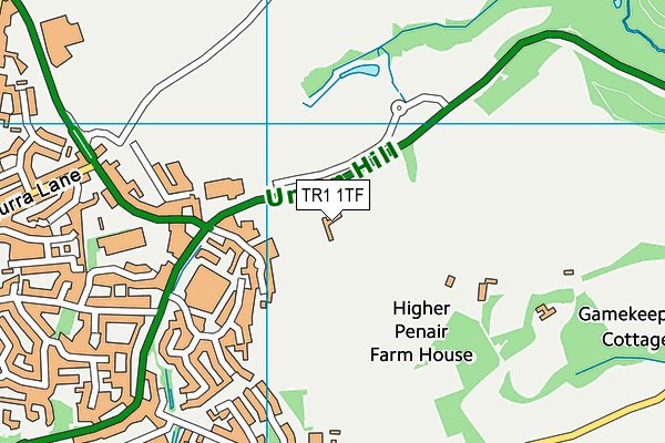 TR1 1TF map - OS VectorMap District (Ordnance Survey)