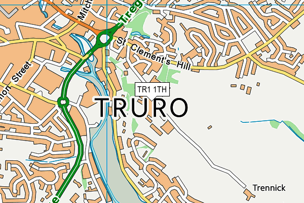Truro School map (TR1 1TH) - OS VectorMap District (Ordnance Survey)