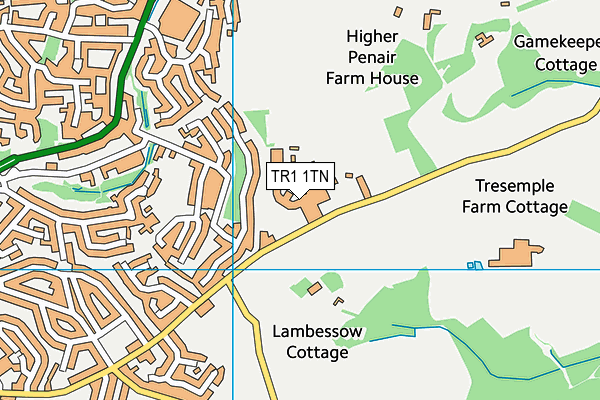 TR1 1TN map - OS VectorMap District (Ordnance Survey)