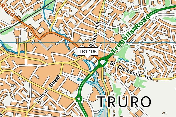 TR1 1UB map - OS VectorMap District (Ordnance Survey)
