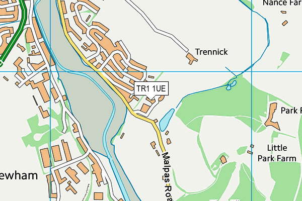 TR1 1UE map - OS VectorMap District (Ordnance Survey)