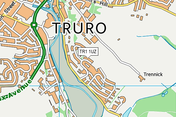 TR1 1UZ map - OS VectorMap District (Ordnance Survey)