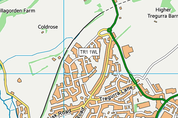 TR1 1WL map - OS VectorMap District (Ordnance Survey)